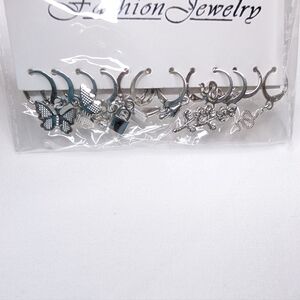 NEW Six Pairs Silver Toned Earrings